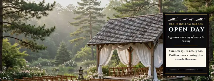 Crane Hollow Garden open day cover: wedding venue open day cover template