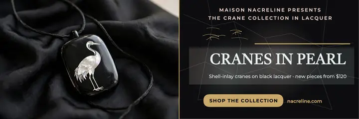 Maison Nacreline crane lacquer header template
