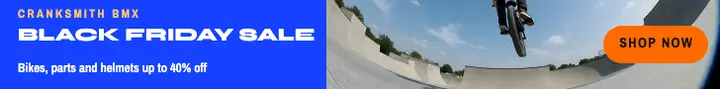 BMX shop Black Friday leaderboard ad, fisheye photo template