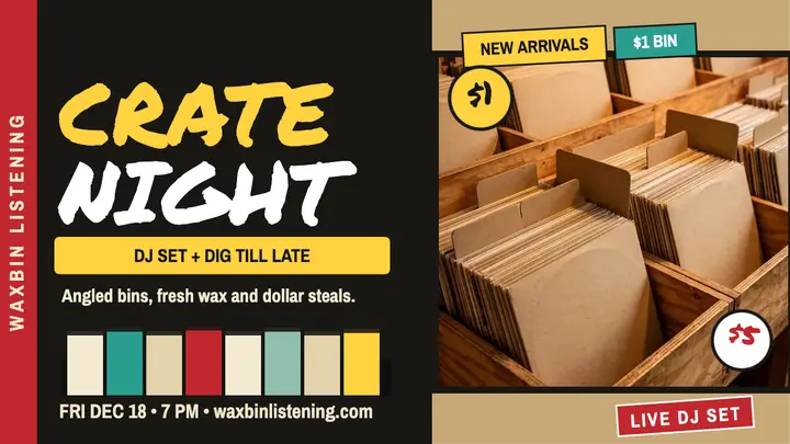 Waxbin Listening crate night thumbnail template