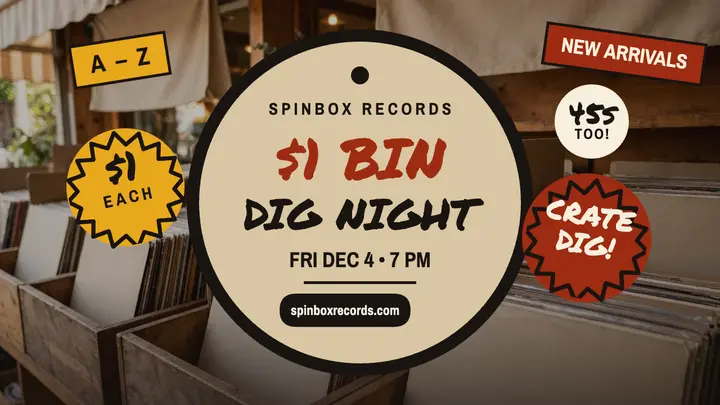 Spinbox Records crate dig night thumbnail template
