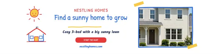 Nestling Homes sunny home crayon banner template