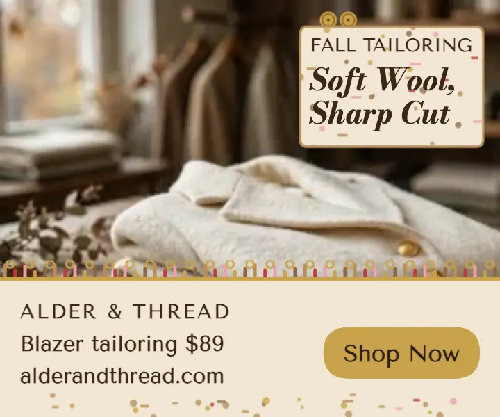 Alder and Thread wool blazer ad template