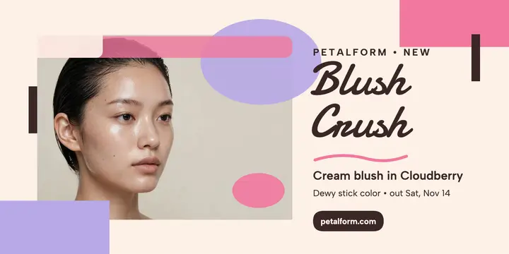Petalform cream blush painted cover post template