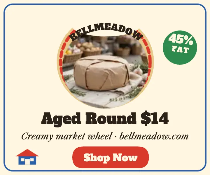Bellmeadow Creamery cheese label ad template