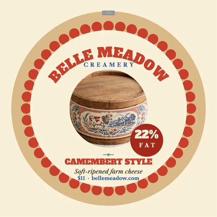 Belle Meadow farm cheese box label post template