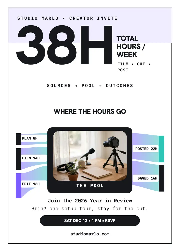Studio Marlo hours flow invitation: creator invitation template
