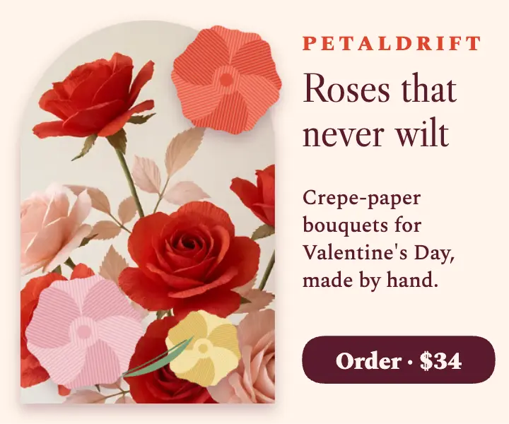 Petaldrift paper roses ad template