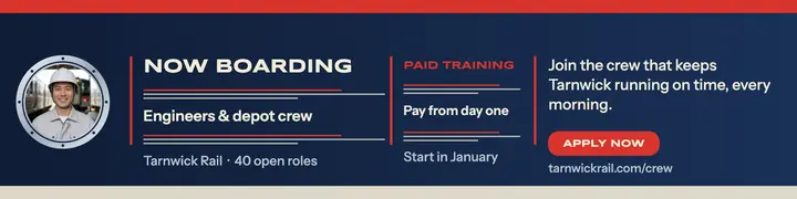 Tarnwick Rail crew boarding banner template