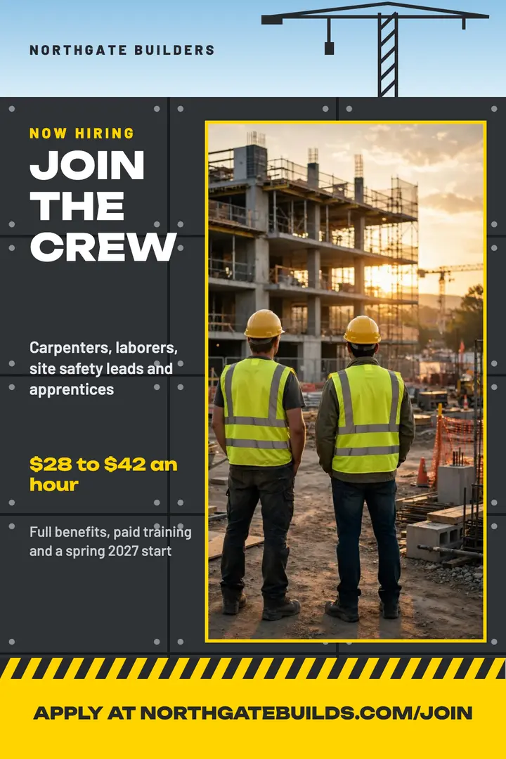 Northgate crew wanted hoarding poster template