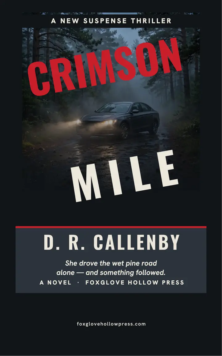 Crimson Mile thriller launch cover: thriller ebook cover template