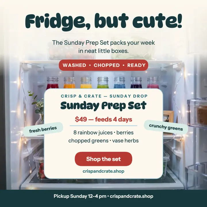 Crisp and Crate styled fridge prep post template