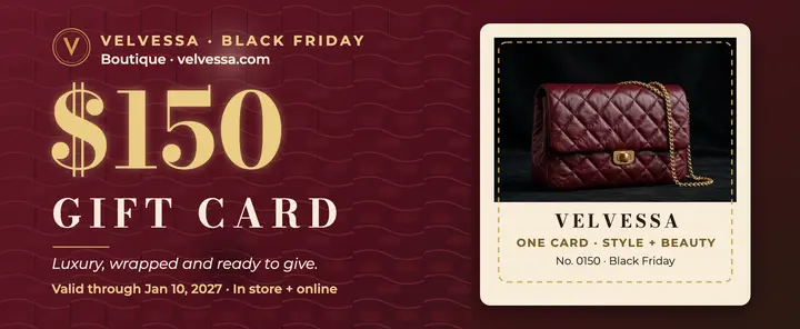 Velvessa Black Friday gift voucher luxe template