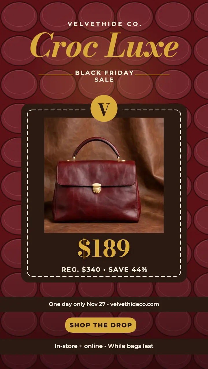 Velvethide Croc Luxe Black Friday story template