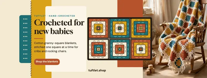 Tuftlet crocheted baby blanket Facebook cover template