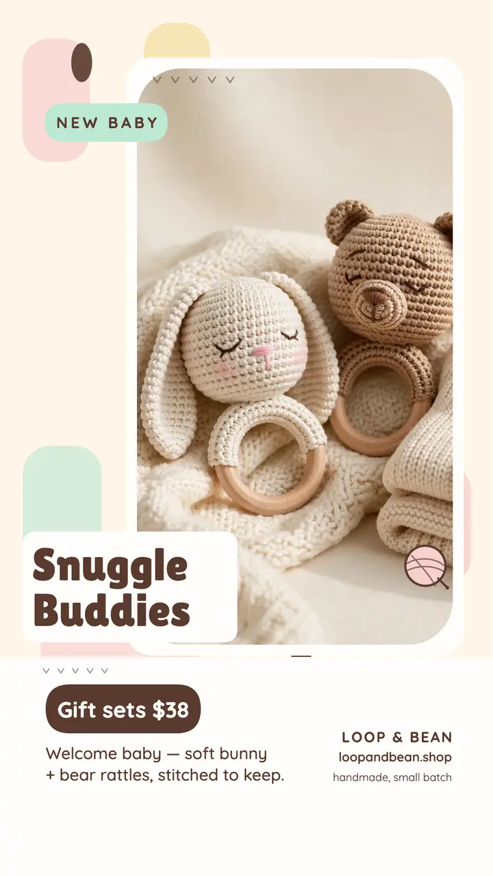 Snuggle buddies crochet gifts story template