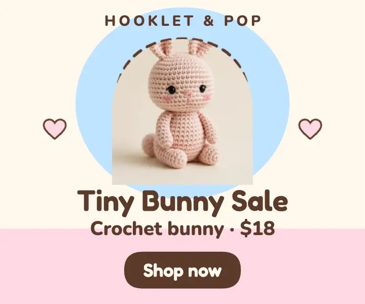 Hooklet and Pop tiny bunny sale ad template