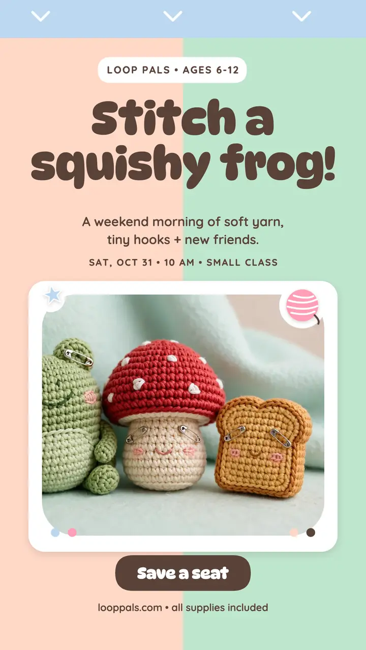 Loop Pals weekend crochet club story template