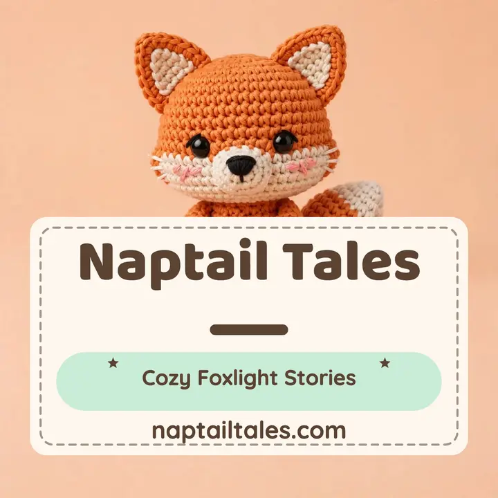 Naptail Tales crochet fox podcast cover: bedtime story podcast cover template