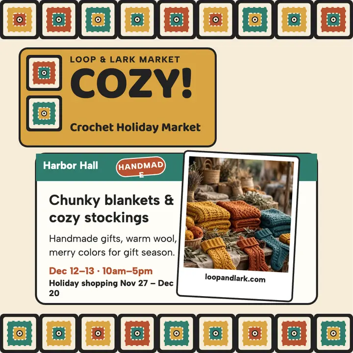 Loop and Lark cozy crochet market post template