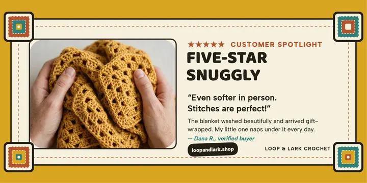 Loop and Lark crochet review spotlight: crochet review post template