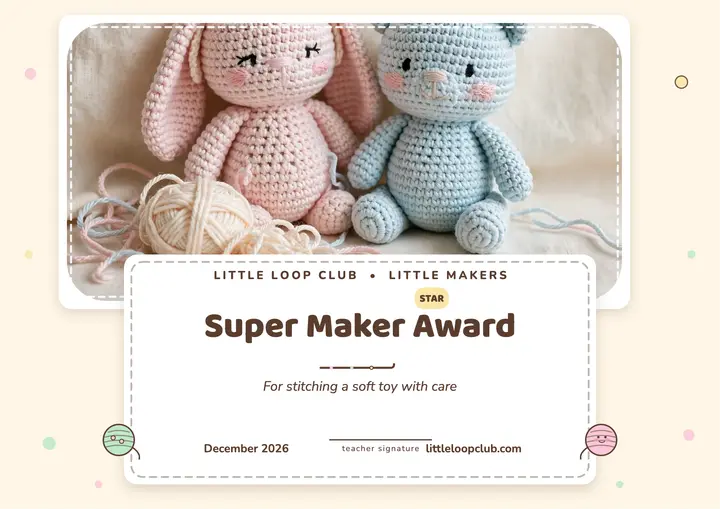 Little Loop Club Super Maker certificate template