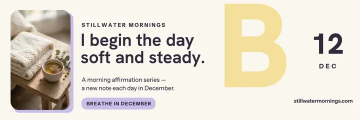 Stillwater Mornings calm wellness header template
