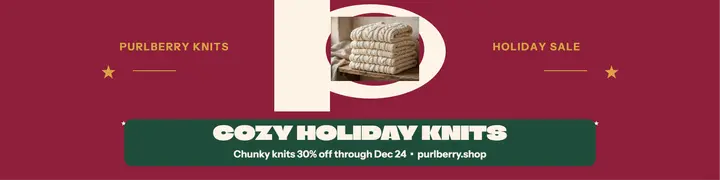 Purlberry Knits holiday sale banner template
