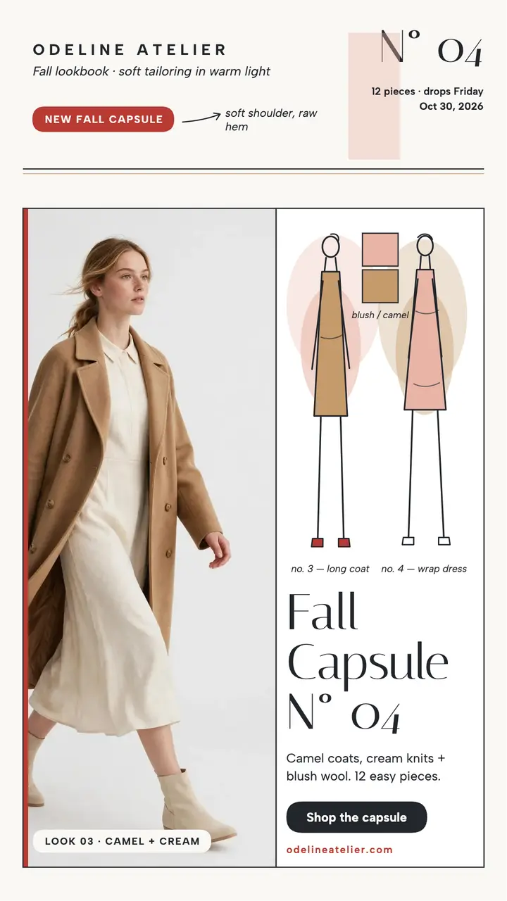 Odeline fall capsule croquis story template