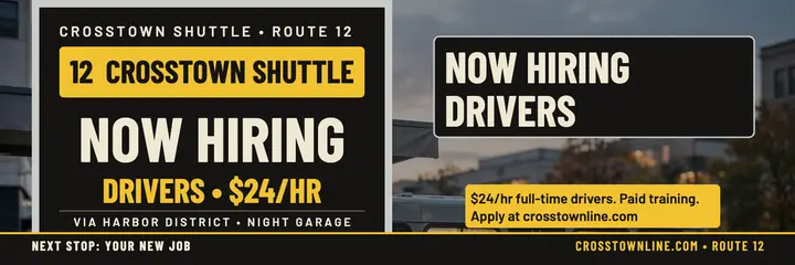 Crosstown Shuttle hiring header template