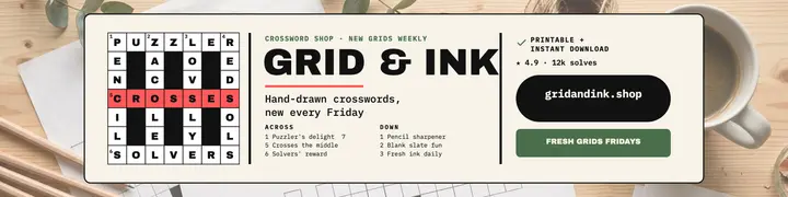 Grid and Ink crossword shop banner template