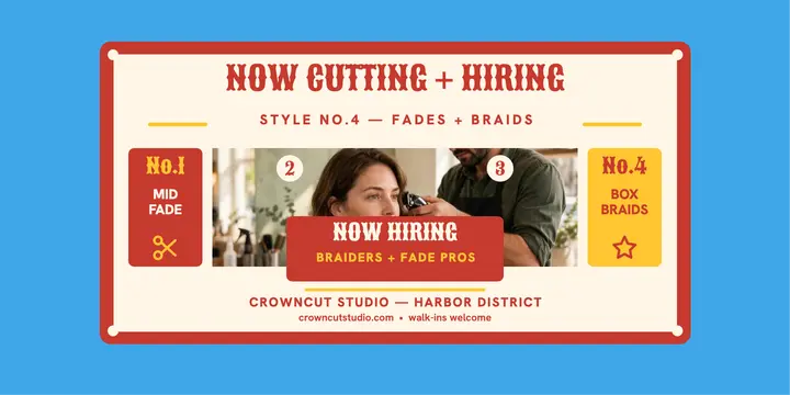 Crowncut barbershop hiring post template