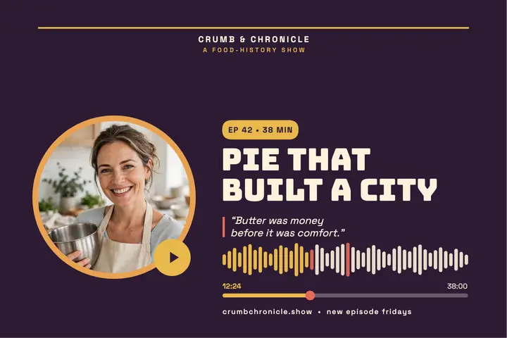 Crumb and Chronicle pie episode postcard template