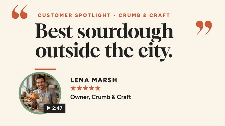 Crumb and Craft customer spotlight thumbnail template