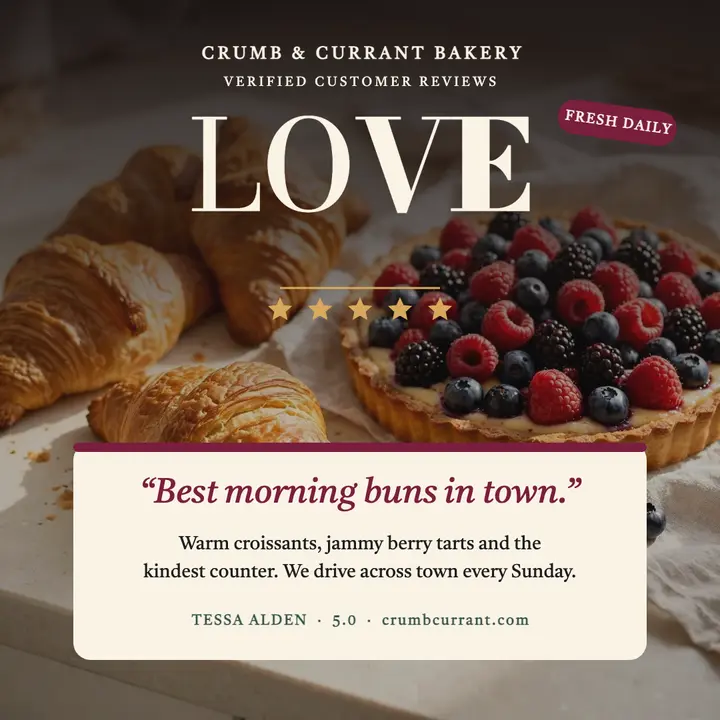 Crumb and Currant love review post template