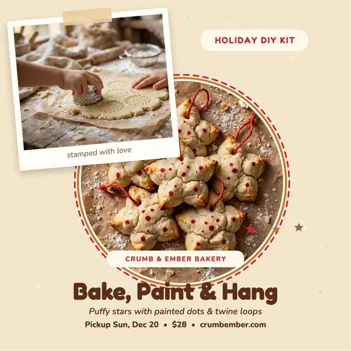 Crumb and Ember holiday cookie kit post template