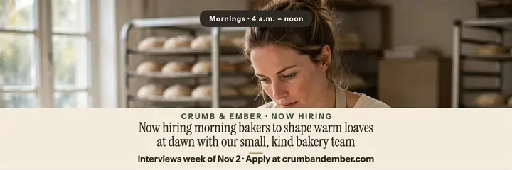 Crumb and Ember dawn bakers header template