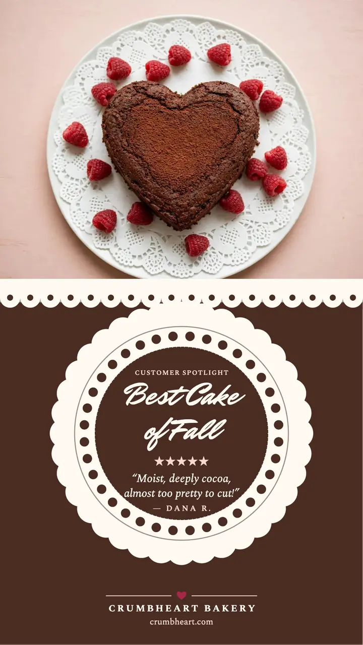 Crumbheart Bakery cocoa review story: bakery customer review story template