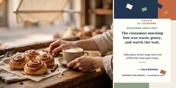Crumbletop bakery review spotlight post template