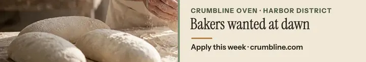 Crumbline Oven bakery hiring cover template