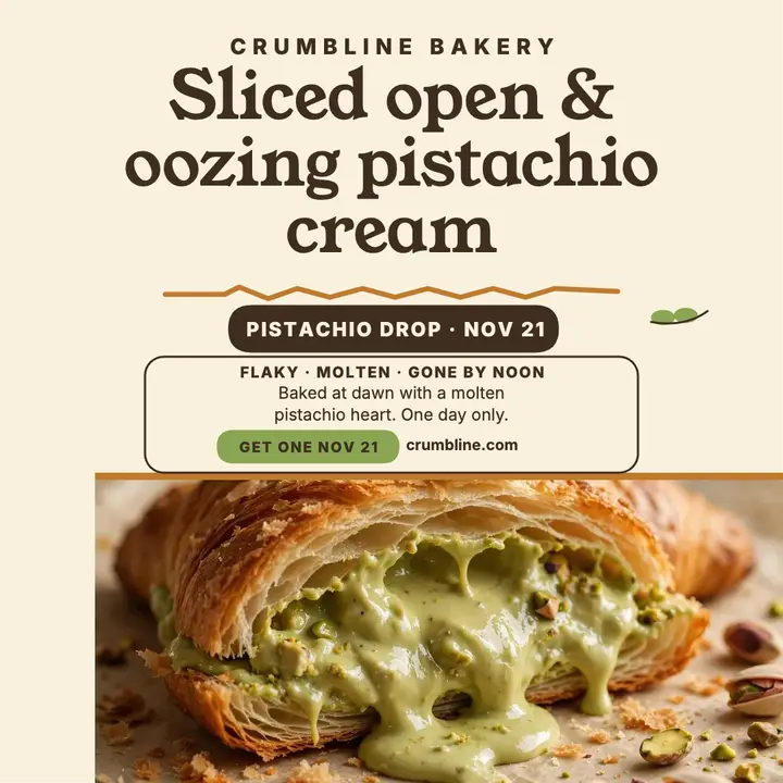 Crumbline pistachio croissant drop post template