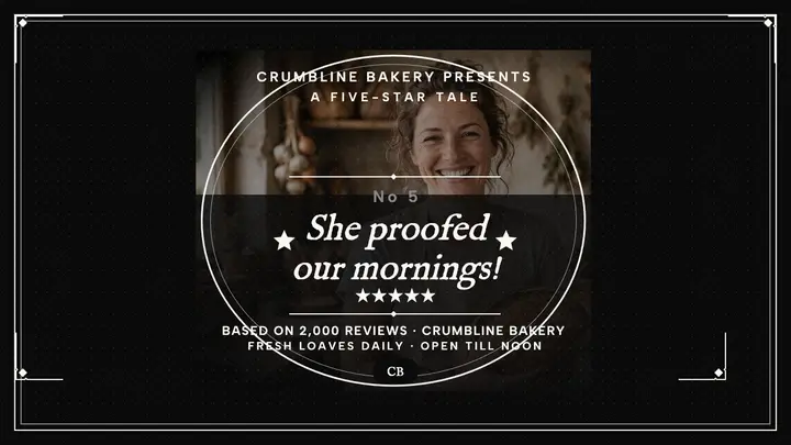 Crumbline silent-film review thumbnail template