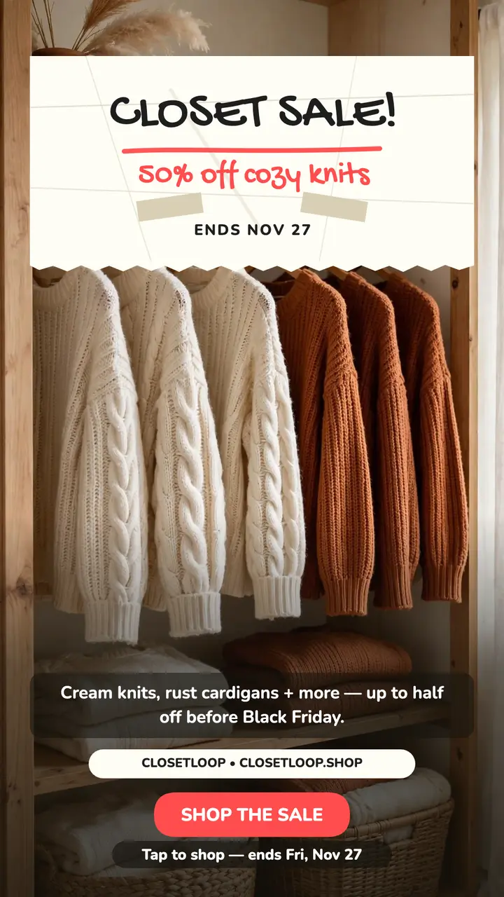 Closetloop fall clear-out note story template
