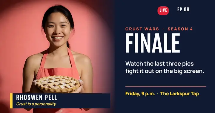 Crust Wars finale watch party post, reality-show confessional template