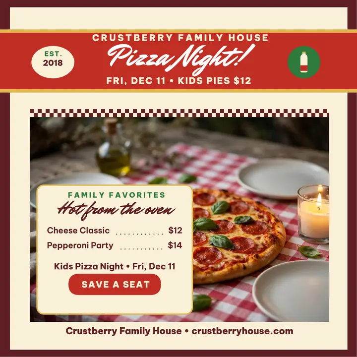 Crustberry family pizza night post template
