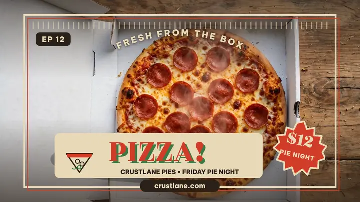 Crustlane Pies Friday pie night thumbnail template