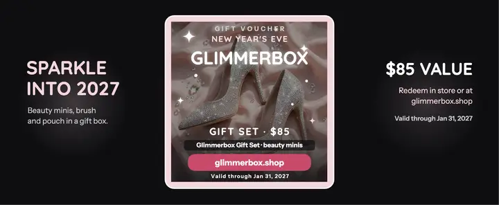 Glimmerbox crystal heels gift voucher template