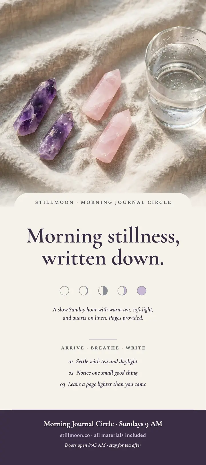 Stillmoon morning journal circle rack card template