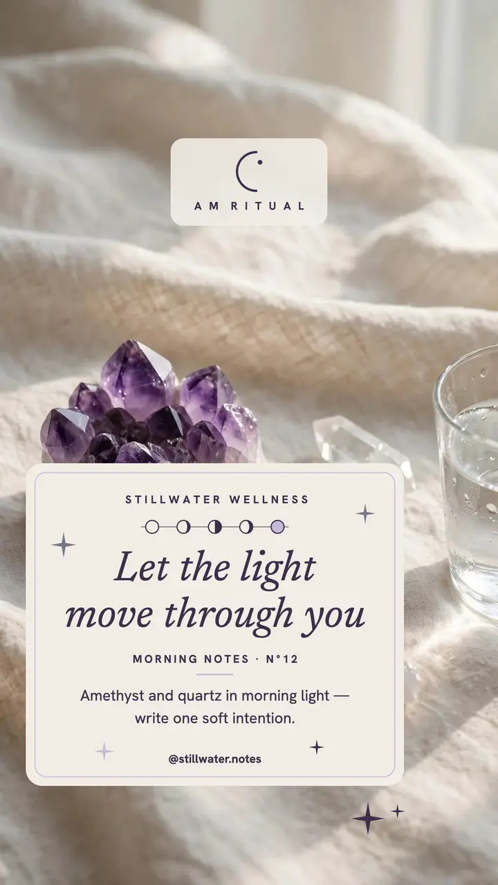 Crystal morning affirmation story template