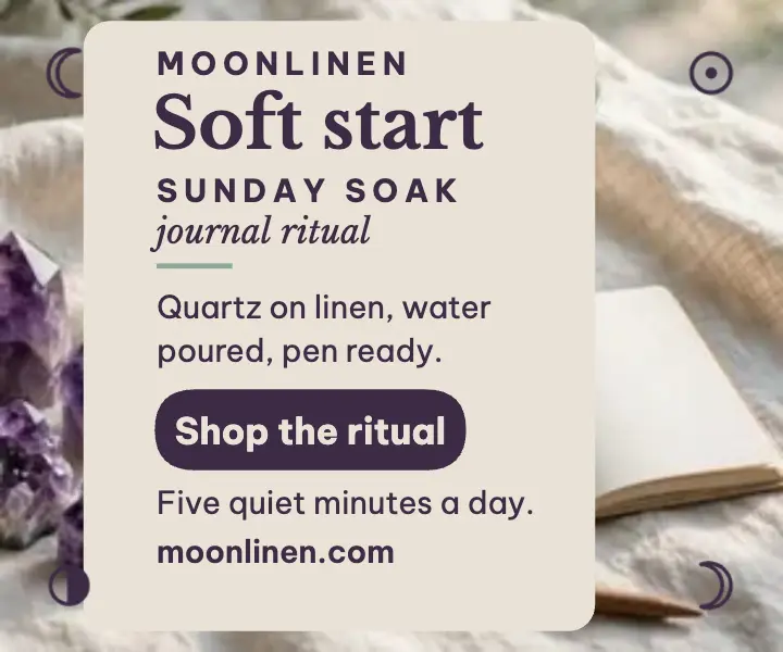 Moonlinen morning journal ritual ad template